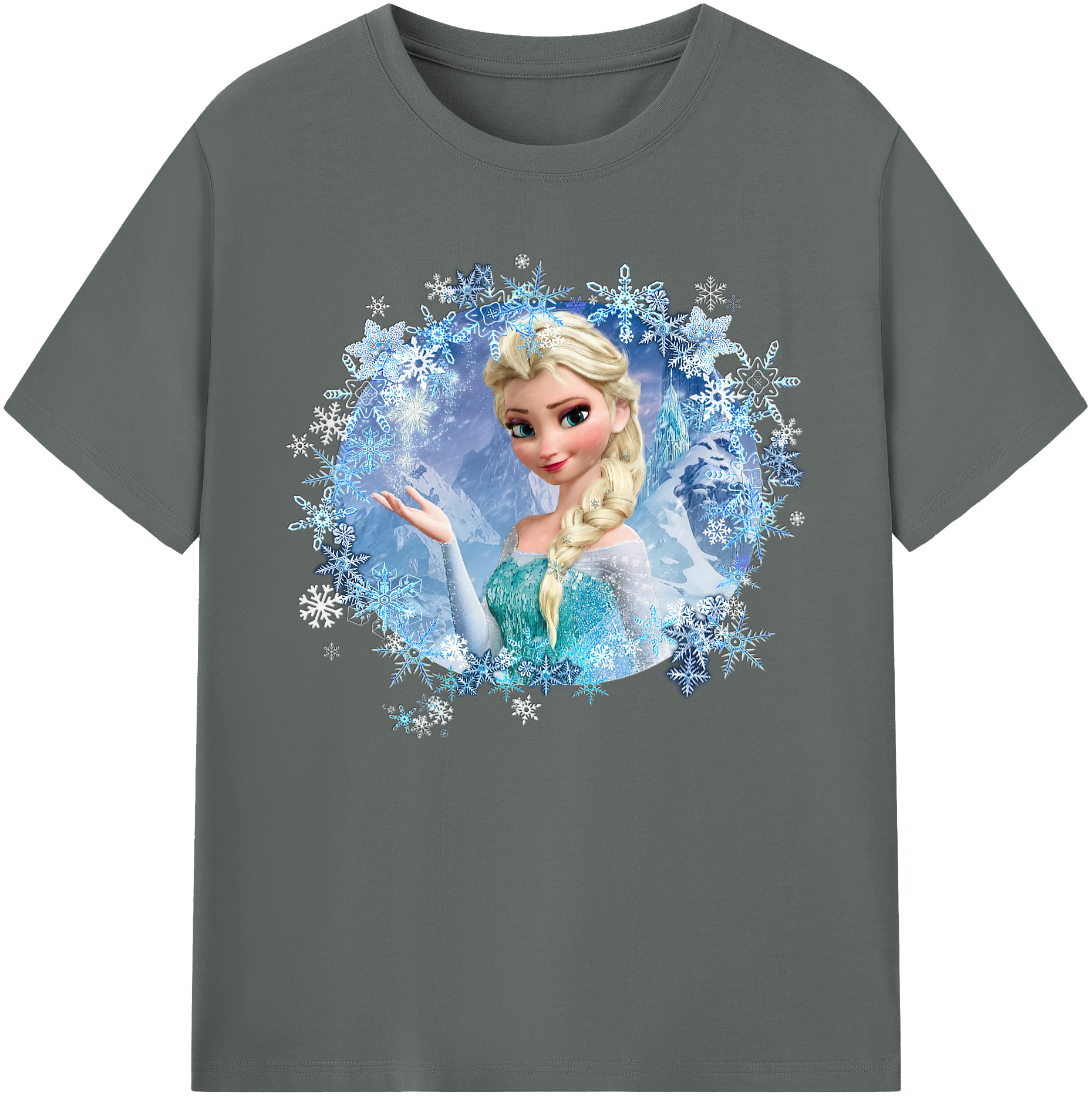 （画像用） アナと雪の女王 アンナ エルサ Frozen Anna Elsa 綿100％ メンズ半袖Tシャツ｜肌触りやわらか＆通気性